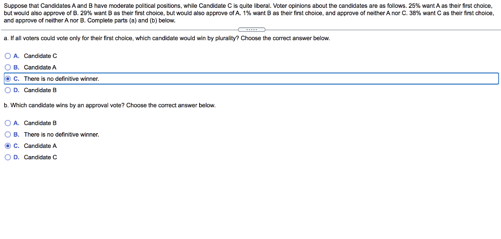 Solved Suppose That Candidates A And B Have Moderate | Chegg.com