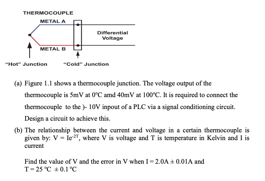 THERMOCOUPLE METAL A Differential Voltage METAL B