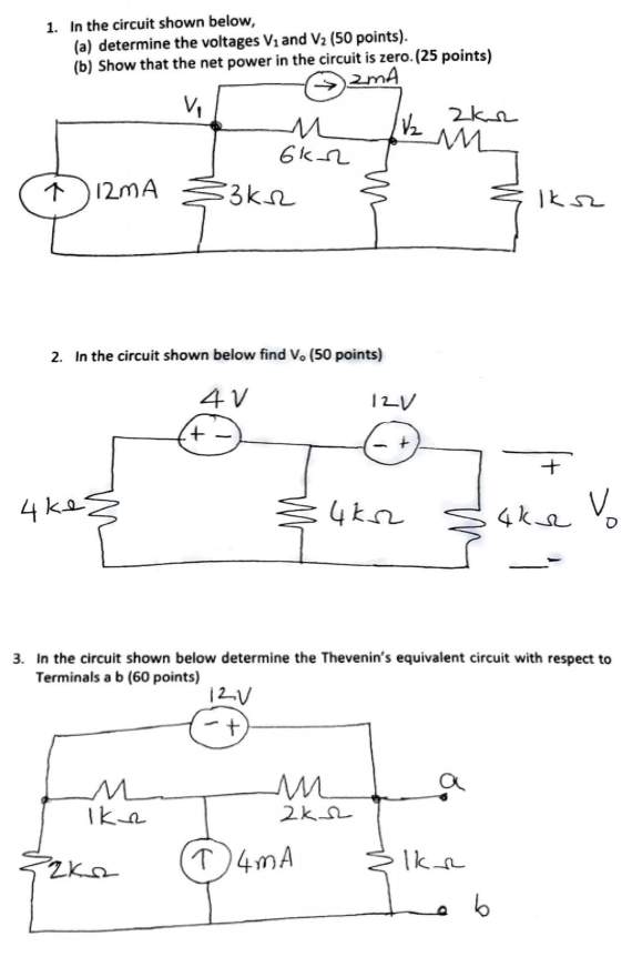 Solved 1. In the circuit shown below, (a) determine the | Chegg.com