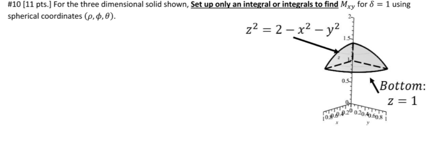 Solved #10 (11 pts.) For the three dimensional solid shown, | Chegg.com