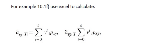 Solved For example 10.1f) use excel to calculate: | Chegg.com