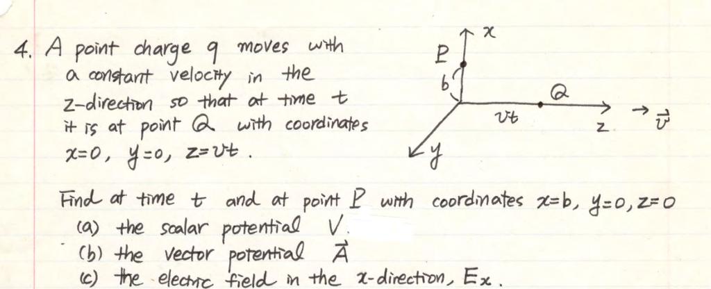 Solved א 6 2 13 Z 4 A Point Charge Q Moves With P R A Chegg Com