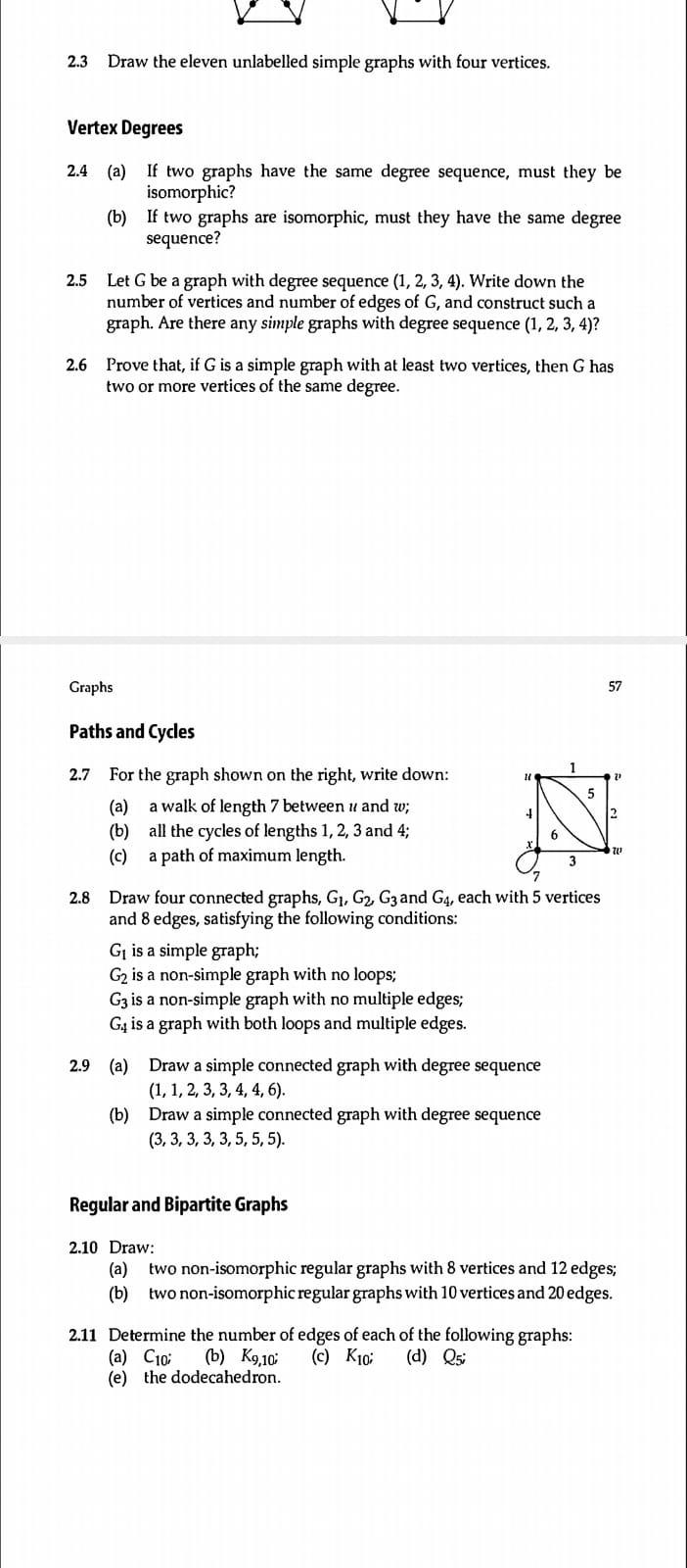 Solved 2.3 Draw the eleven unlabelled simple graphs with | Chegg.com