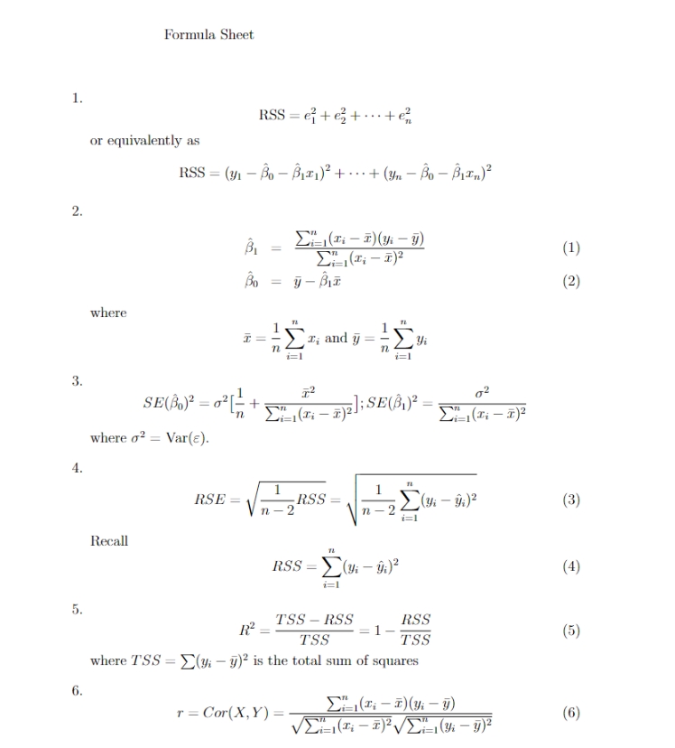 Solved LINEAR REGRESSION MODELSAnswer the question 7. The | Chegg.com