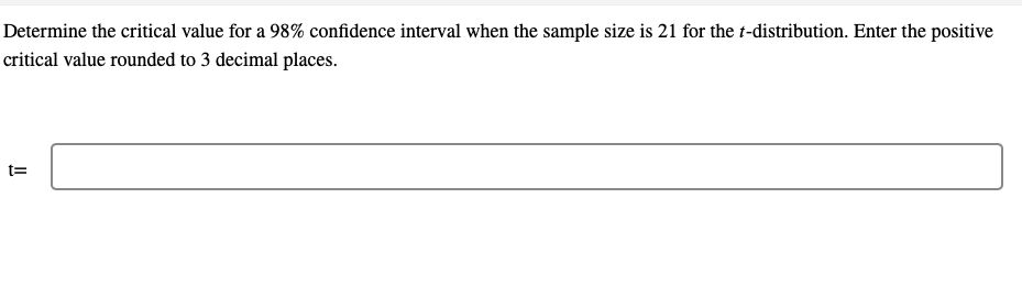 Solved Determine the critical value for a 98% confidence | Chegg.com