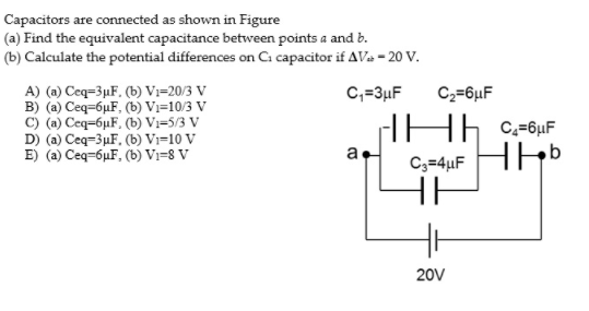 Solved Capacitors are connected as shown in Figure (a) Find | Chegg.com