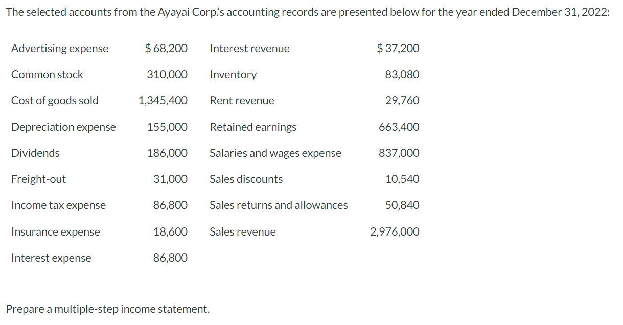 solved-prepare-a-multiple-step-income-statement-chegg