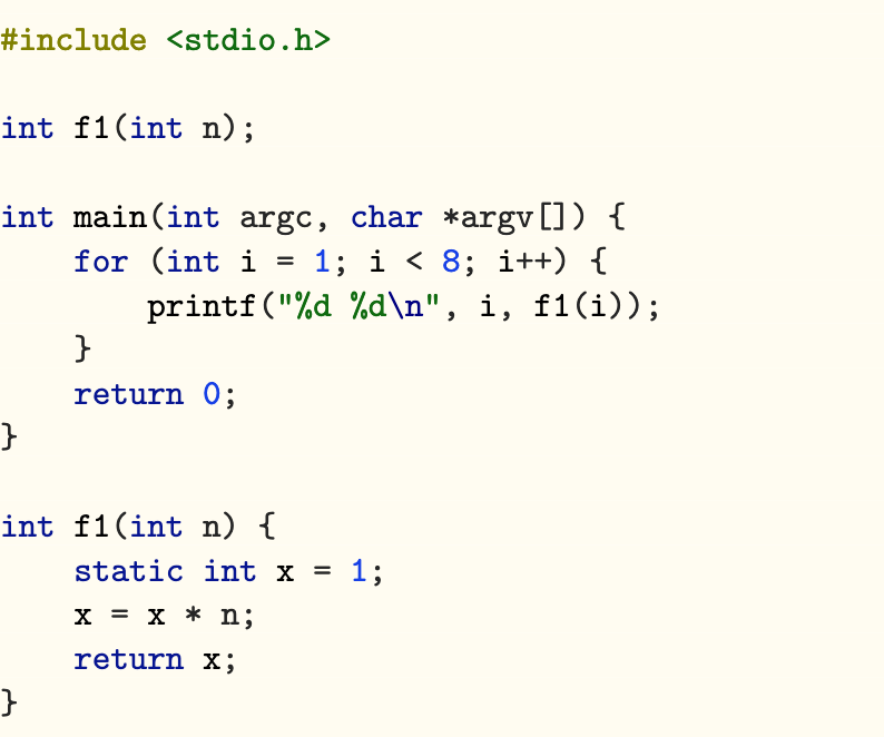 Solved #include int f1(int n); int main(int argc, char | Chegg.com