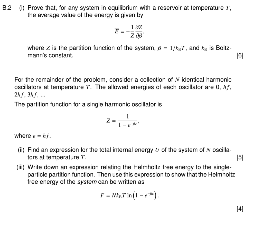 Solved B.2 (i) Prove that, for any system in equilibrium | Chegg.com