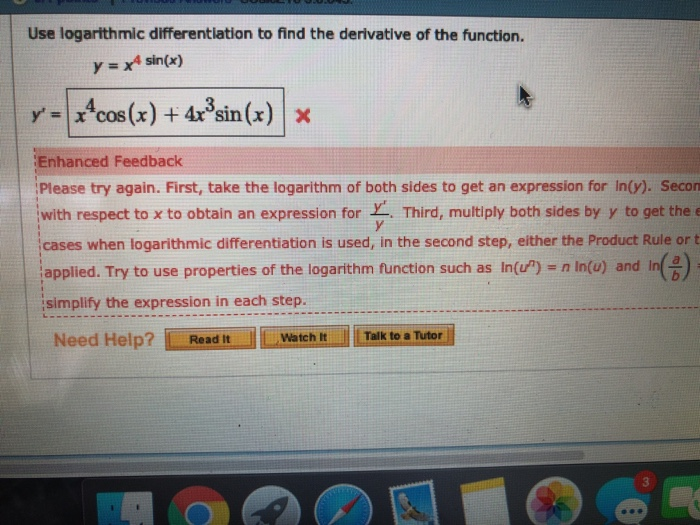 Solved Use logarithmic differentiation to find the | Chegg.com