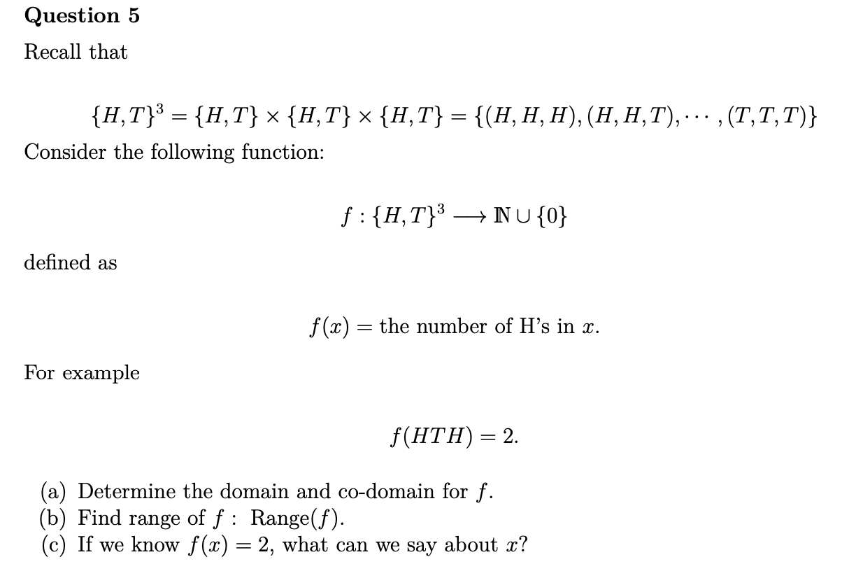 Solved Question 5 Recall That | Chegg.com