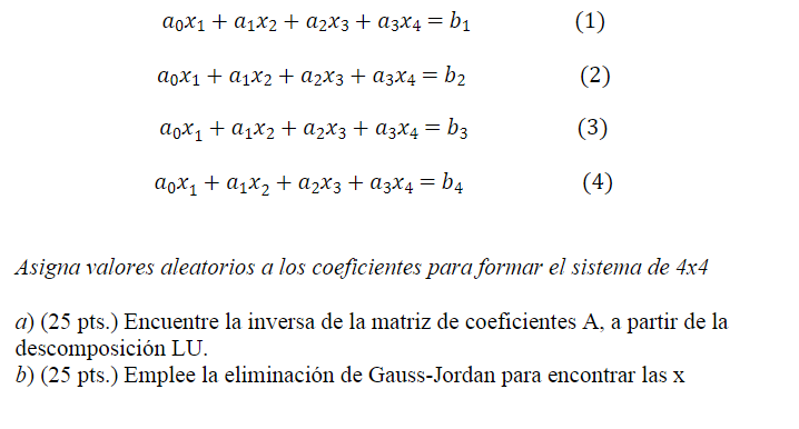 \[ \begin{array}{l} a_{0} x_{1}+a_{1} x_{2}+a_{2} x_{3}+a_{3} x_{4}=b_{1} \\ a_{0} x_{1}+a_{1} x_{2}+a_{2} x_{3}+a_{3} x_{4}=