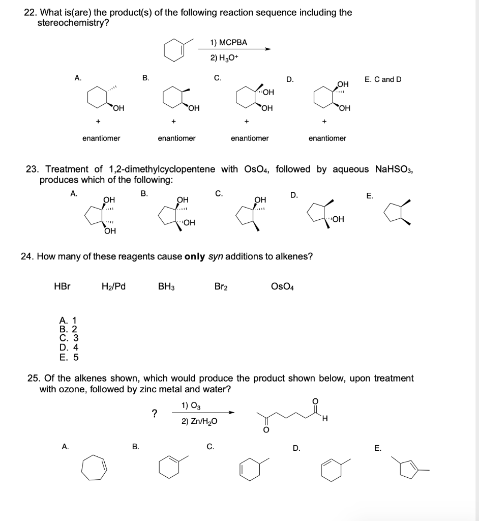 Solved 5. Predict The Product. 1) ВНЗ 2) H2o2ОН