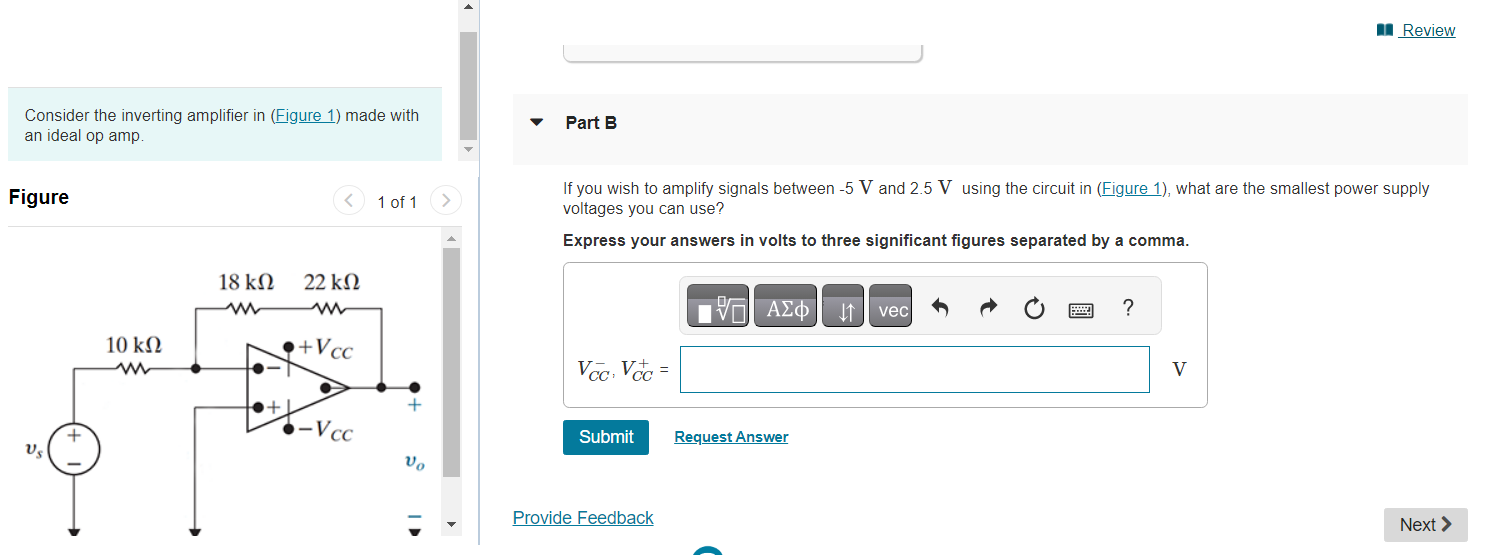 Solved Consider the inverting amplifier in (Figure 1) made | Chegg.com