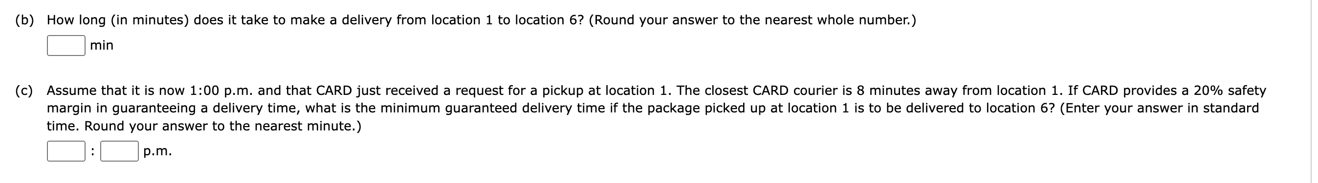 Solved Cleveland Area Rapid Delivery (CARD) operates a | Chegg.com