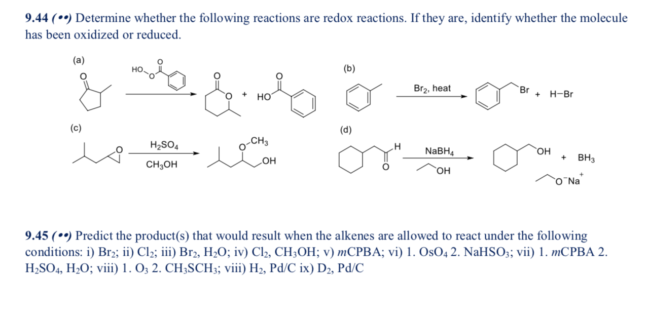 Solved 9 44 Determine Whether The Following Reactions Chegg Com