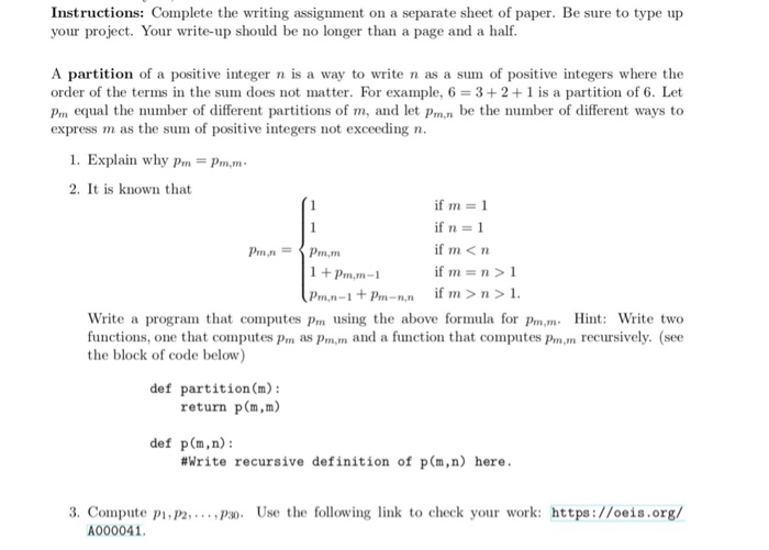 Solved Instructions: Complete the writing assignment on a | Chegg.com