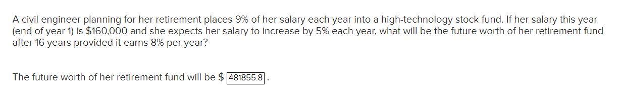 Solved A civil engineer planning for her retirement places | Chegg.com