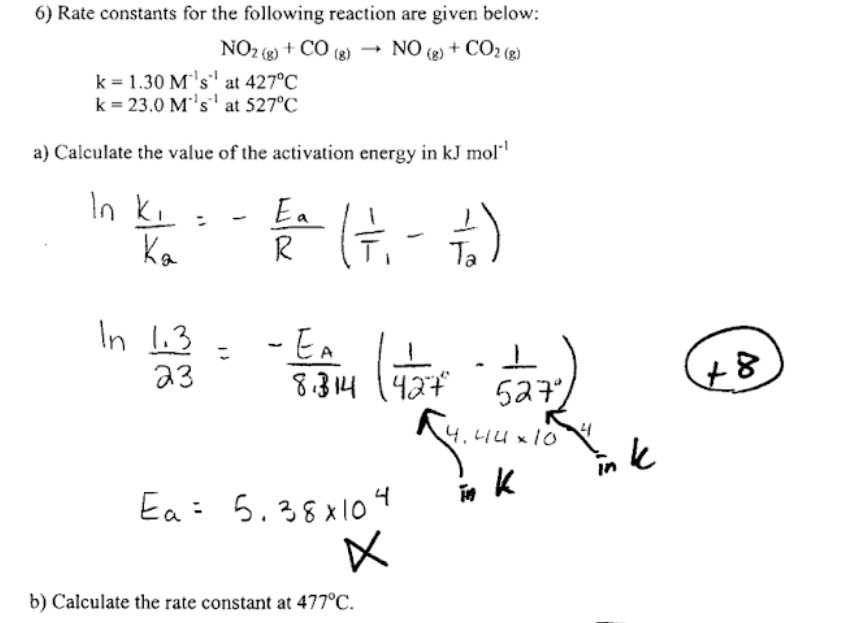 Solved 6) Rate constants for the following reaction are | Chegg.com