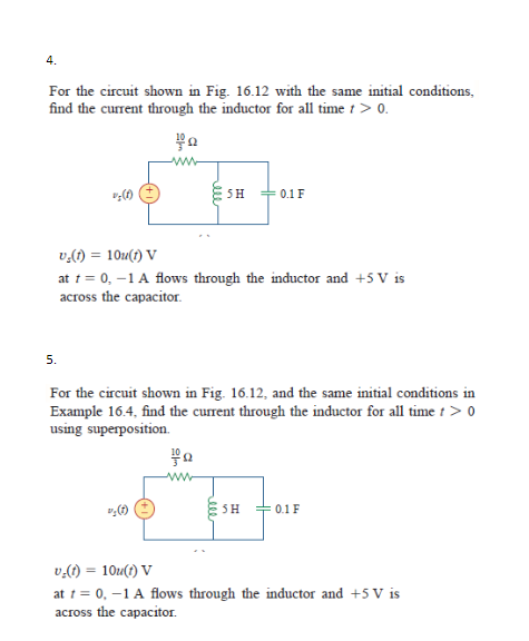 Solved 4. For the circuit shown in Fig. 16.12 with the same | Chegg.com