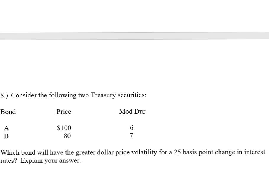 Solved %) Consider The Following Two Treasury Securities: | Chegg.com