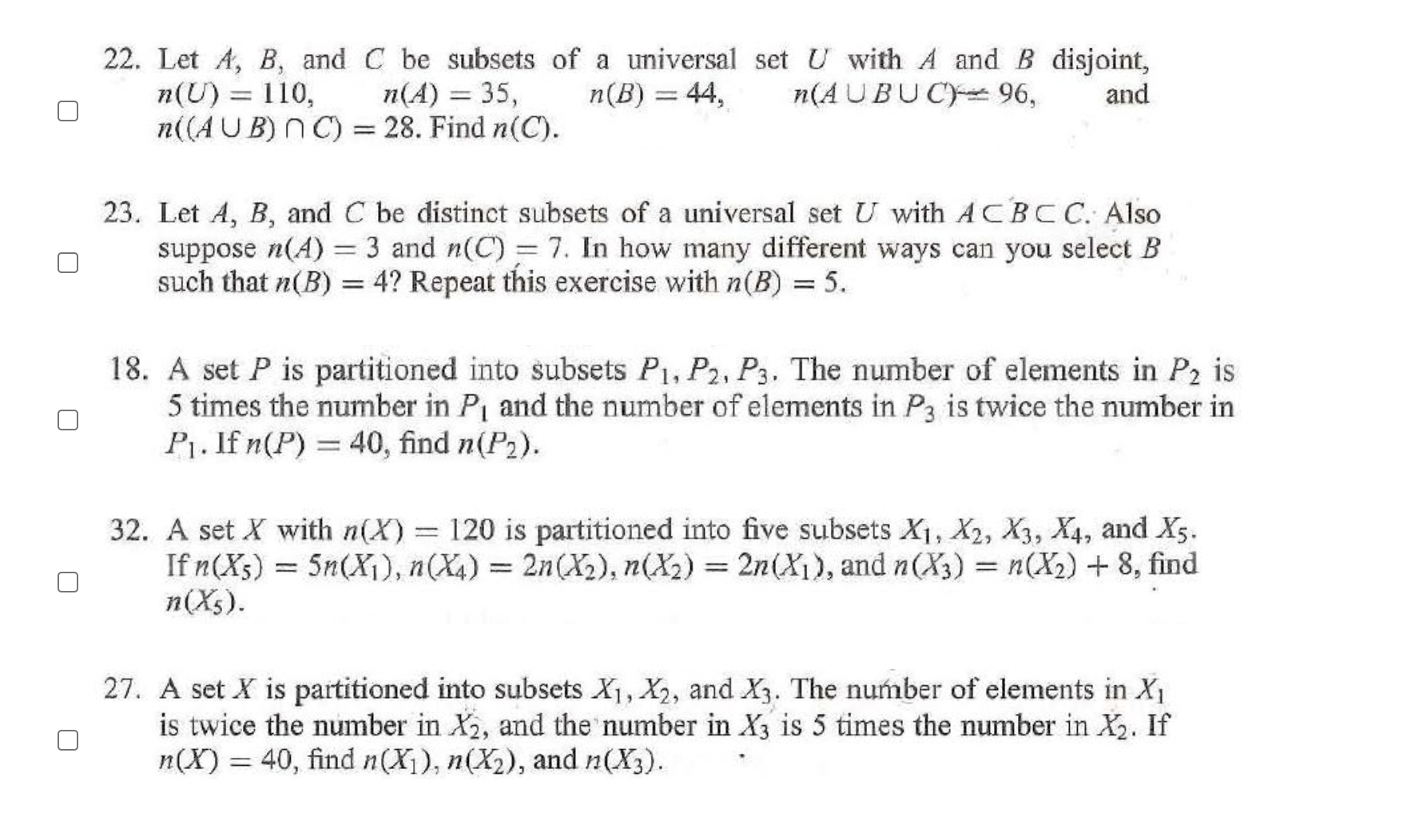 Solved 22. Let A,B, and C be subsets of a universal set U | Chegg.com