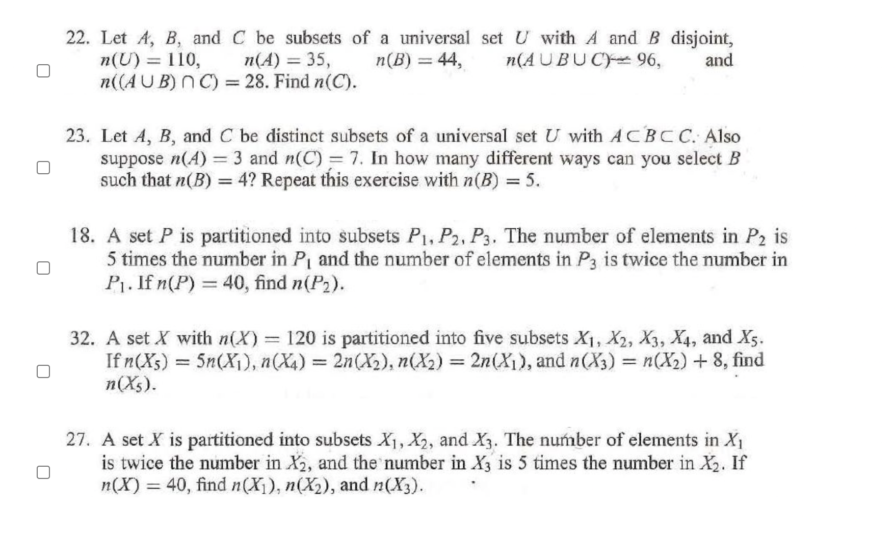 Solved 22. Let A,B, And C Be Subsets Of A Universal Set U | Chegg.com