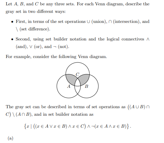 Solved Let A, B, and C be any three sets. For each Venn | Chegg.com