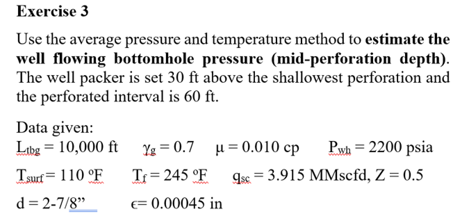 Solved Exercise 3 Use the average pressure and temperature | Chegg.com