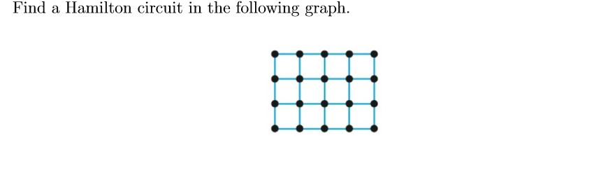 Solved Find a Hamilton circuit in the following graph. | Chegg.com