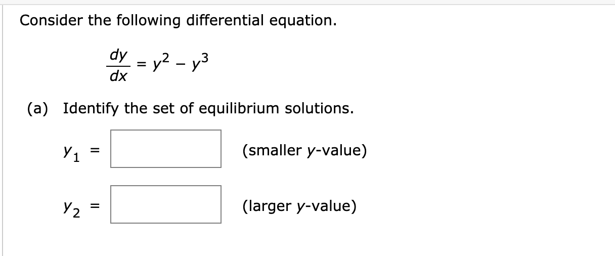 Solved Consider the following differential equation. dy = y2 | Chegg.com