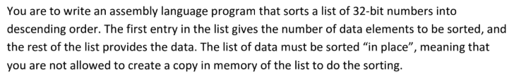 Solved You are to write an assembly language program that | Chegg.com