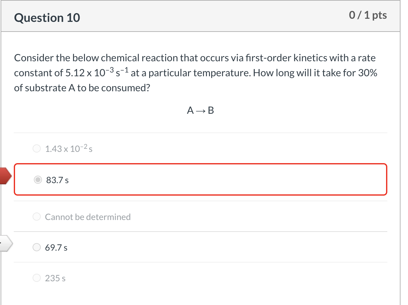 Solved Question 10 0 / 1 pts Consider the below chemical | Chegg.com