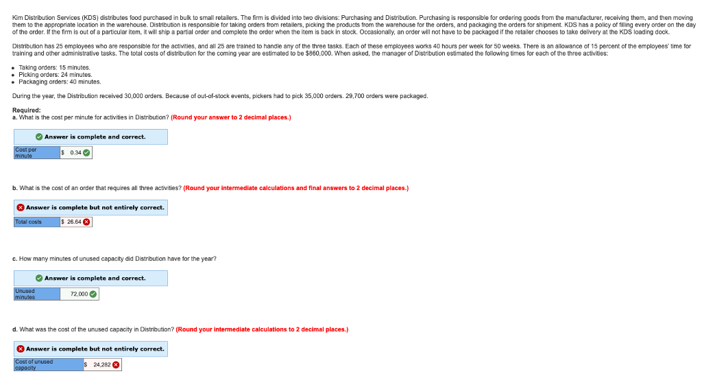 Solved Kim Distribution Services (kds) Distributes Food 