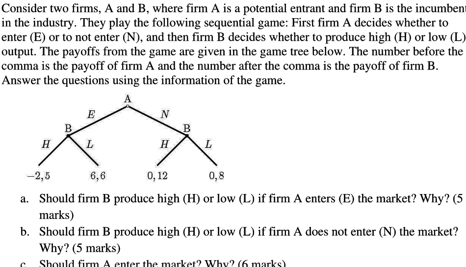 Solved Consider Two Firms, A And B, Where Firm A Is A | Chegg.com