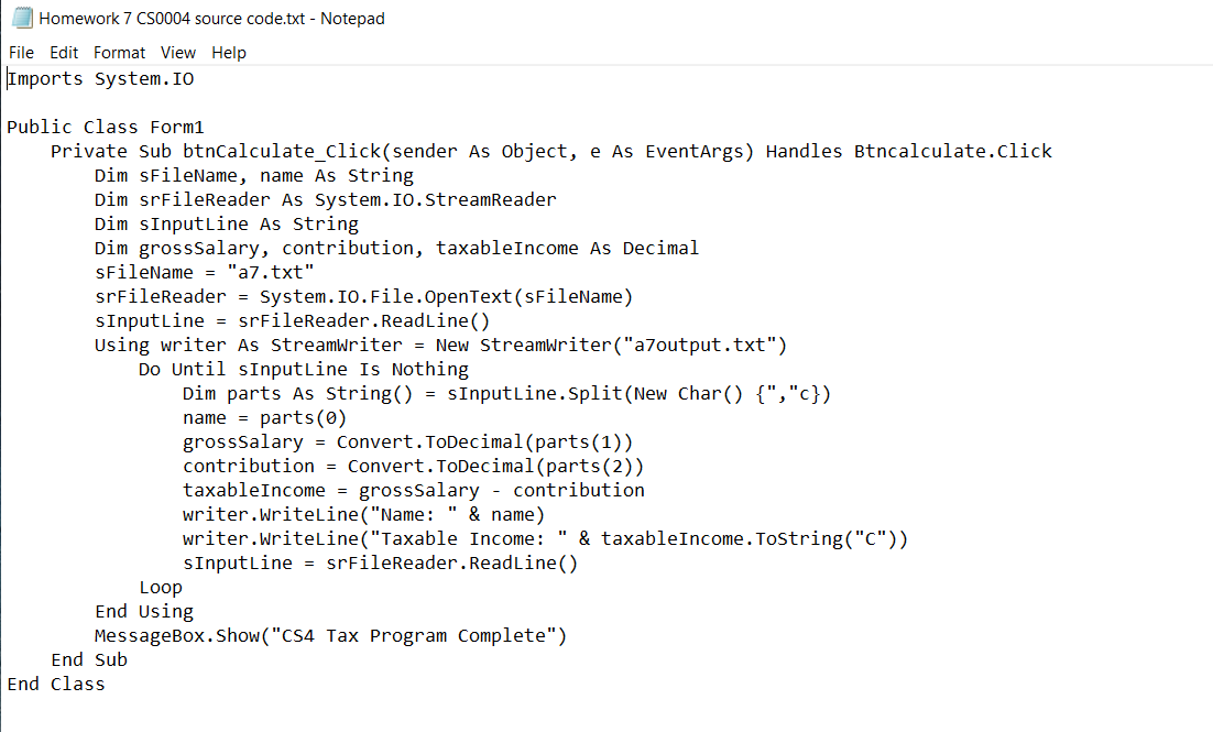 Solved This is a visual basic class I am in right now and | Chegg.com