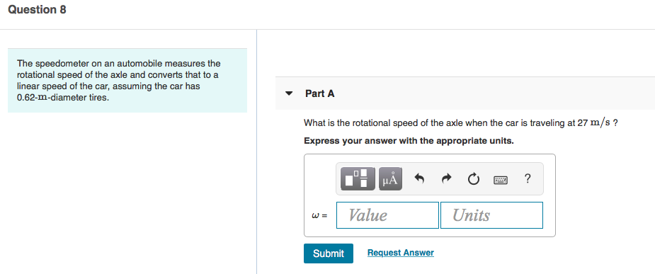 Solved Question 8 The speedometer on an automobile measures | Chegg.com