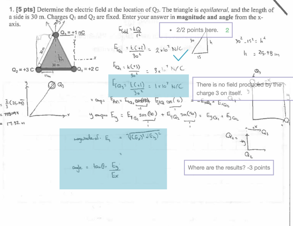 Solved 1. [5 pts] Determine the electric field at the | Chegg.com