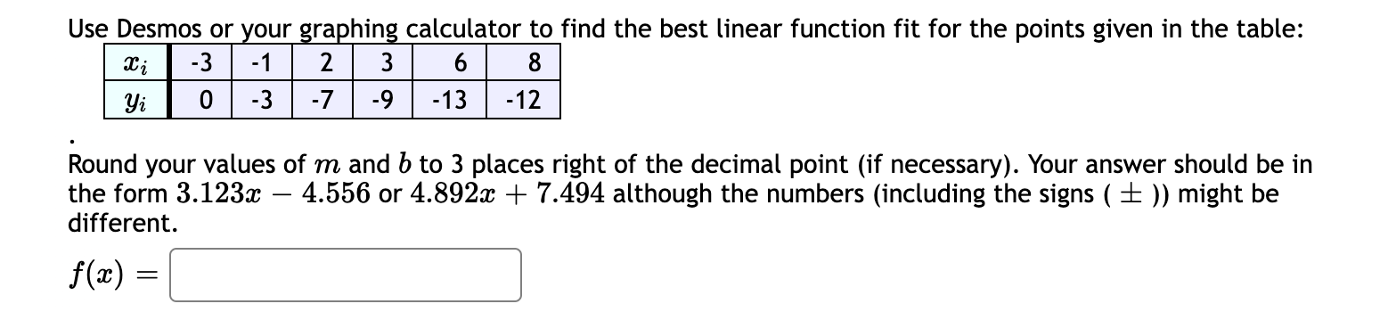 Solved Use Desmos or your graphing calculator to find the | Chegg.com
