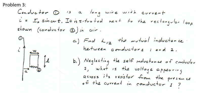Solved Problem 3: Conductor o is a long wire with current | Chegg.com