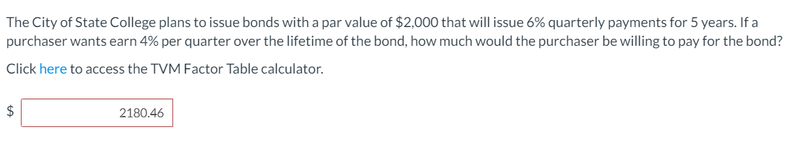 Solved The City of State College plans to issue bonds with a | Chegg.com