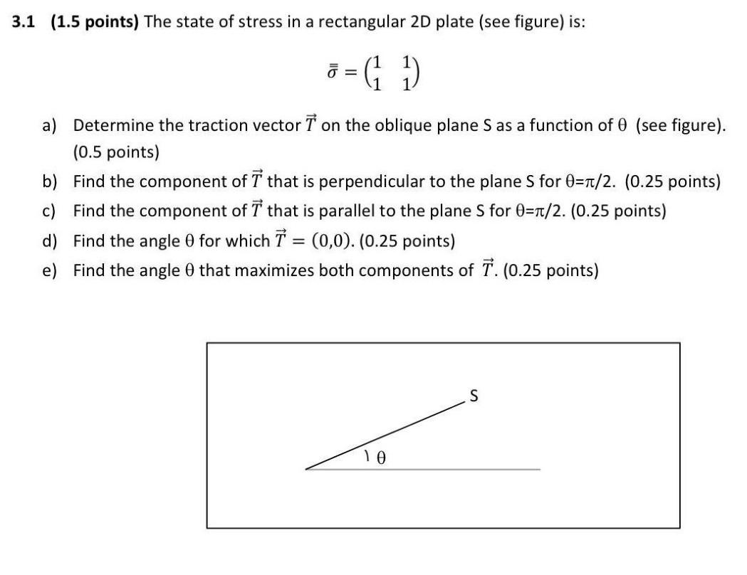 Solved PART A: The stress tensor at a point P is: | Chegg.com