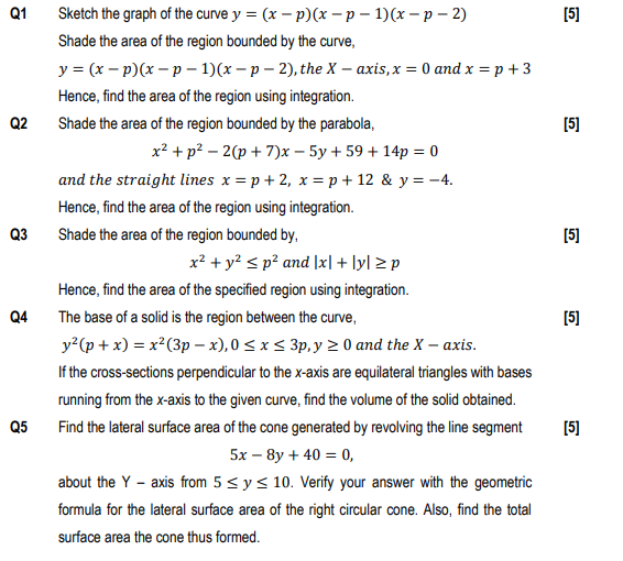 Solved Q1 [5] Q2 [5] Q3 [5] Sketch the graph of the curve y | Chegg.com