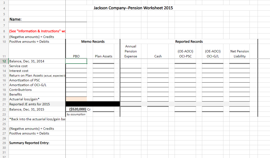 Solved Pensions--Class Example & Worksheet Assignment | Chegg.com