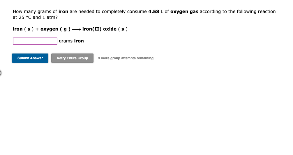 Solved How many grams of iron are needed to completely