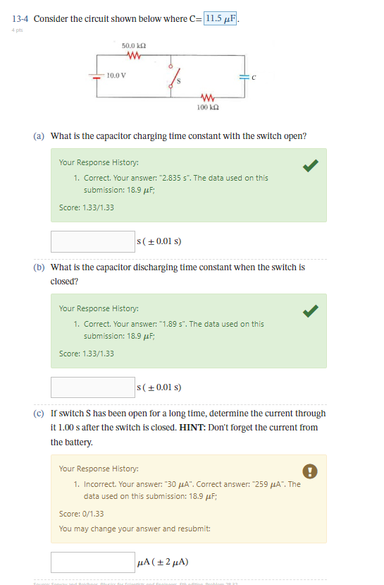 Solved 13-4 Consider the circuit shown below where C= (a) | Chegg.com