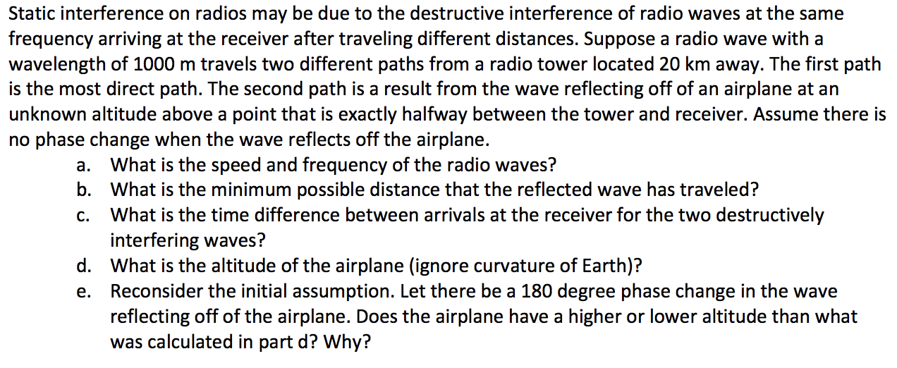 Static Interference Solved Static interference on radios may be due to the | Chegg.com