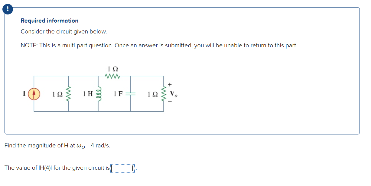 Solved Required information Consider the circuit given | Chegg.com