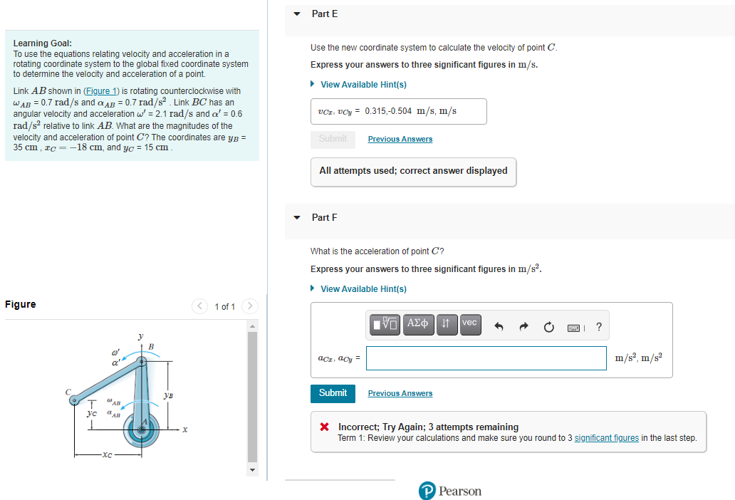Solved Part E Use the new coordinate system to calculate the | Chegg.com