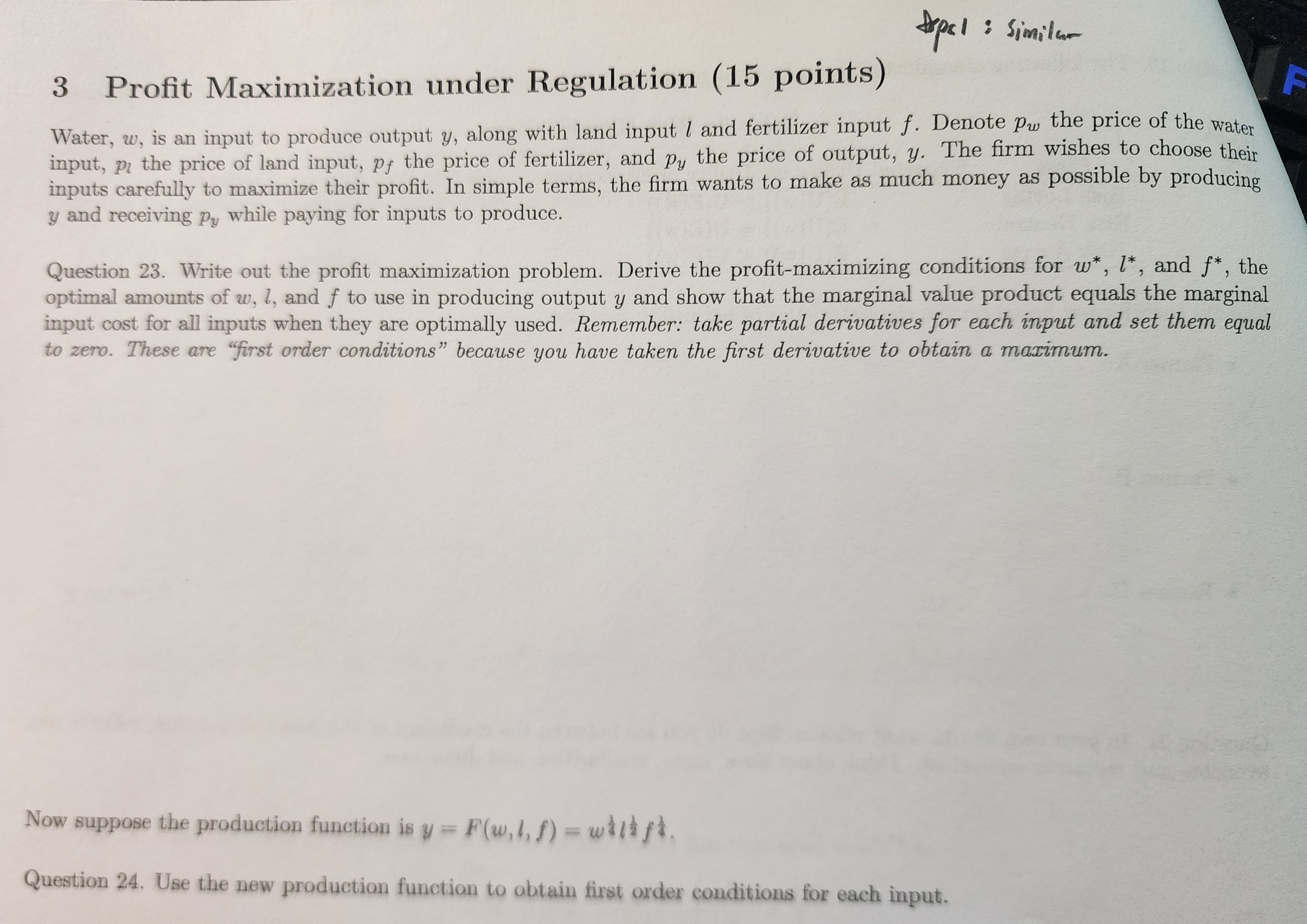 Solved 3 Profit Maximization under Regulation (LO pundus) | Chegg.com
